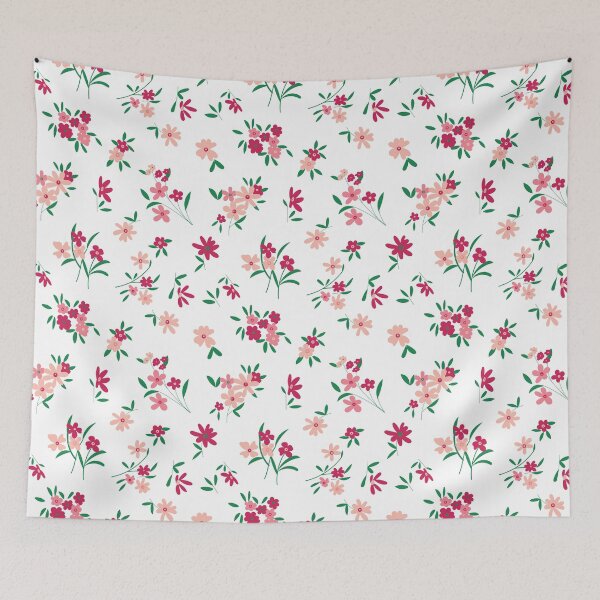 Item preview, White & Pink Ditsy Floral designed and sold by StudioPosies.