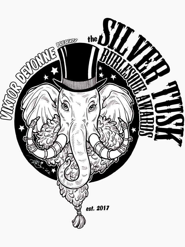Thumbnail 3 of 3, Sticker, Silver Tusk Awards logo shirt designed and sold by weburlesque.