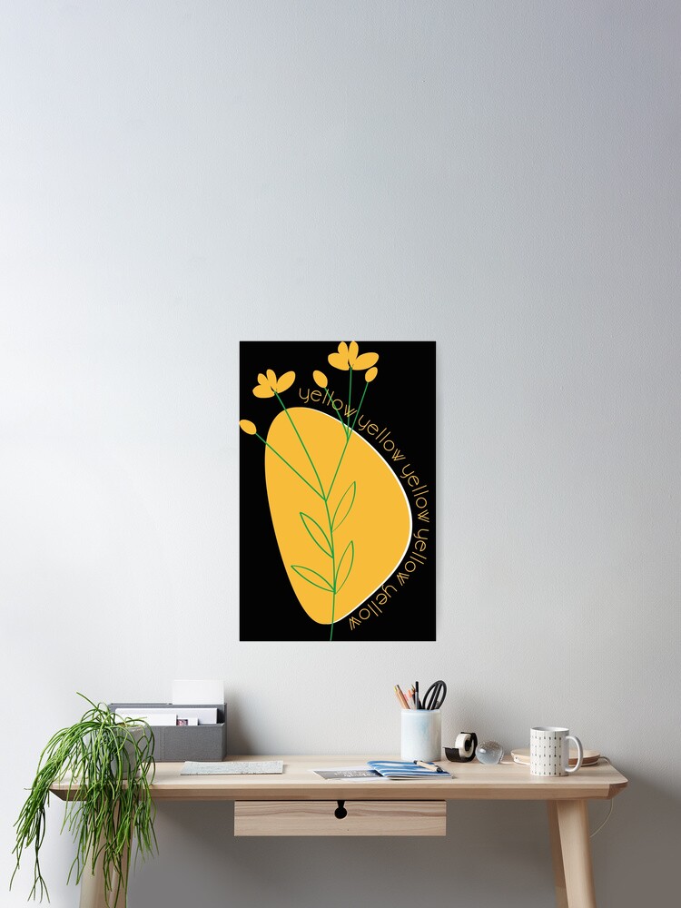 Thumbnail 2 of 3, Poster, Yellow Abstract designed and sold by EMMA0453.