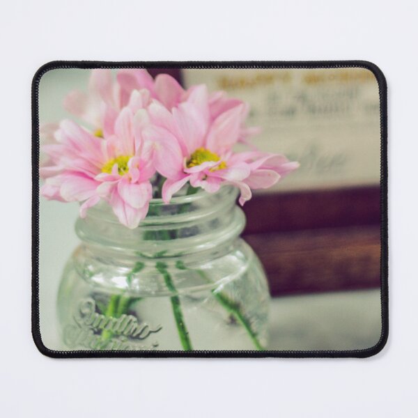Item preview, Vintage Pink Flower Arrangements in Glass Jar designed and sold by MyArt23.