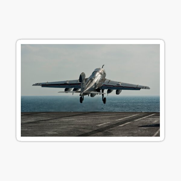 An Ea 6b Prowler Launches From The Flight Deck Of Uss John C Stennis Sticker For Sale By