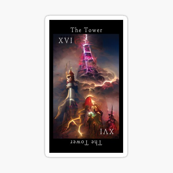 Tarot Card - The Tower Sticker