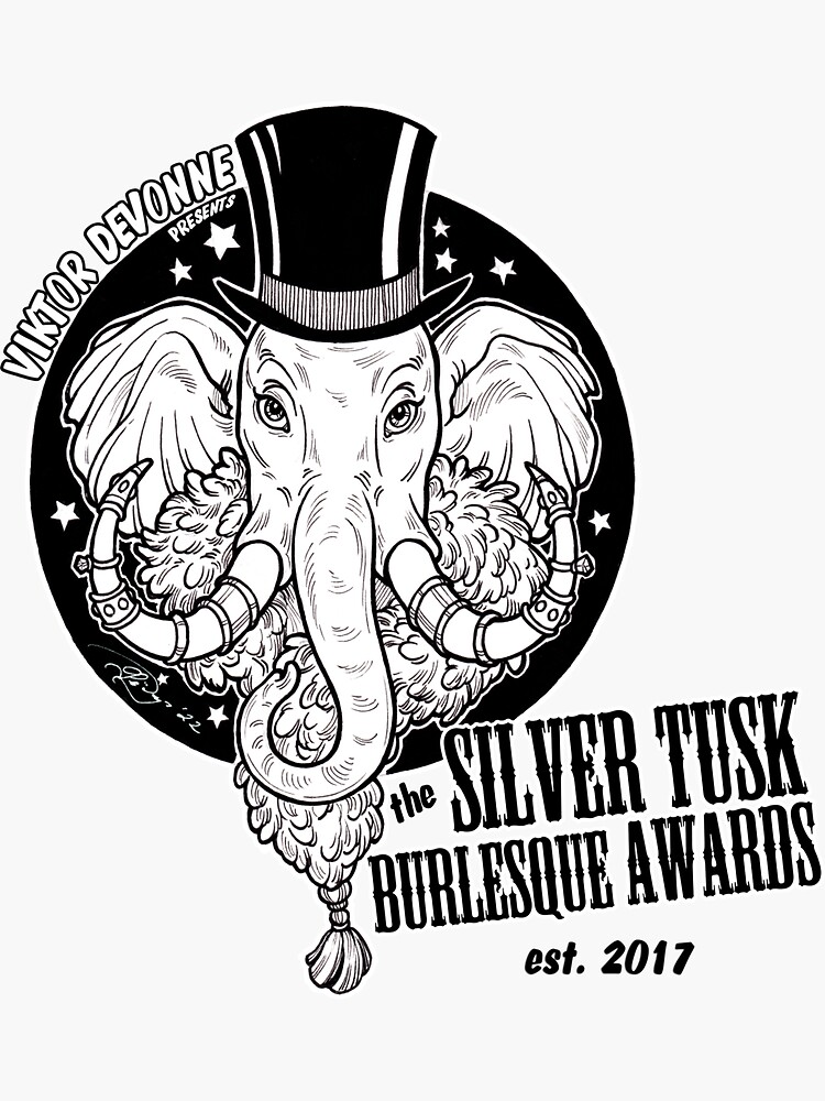 Thumbnail 3 of 3, Sticker, Silver Tusk Awards logo alternate designed and sold by weburlesque.
