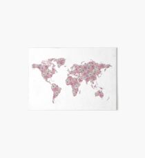 Floral World Map Art Board
