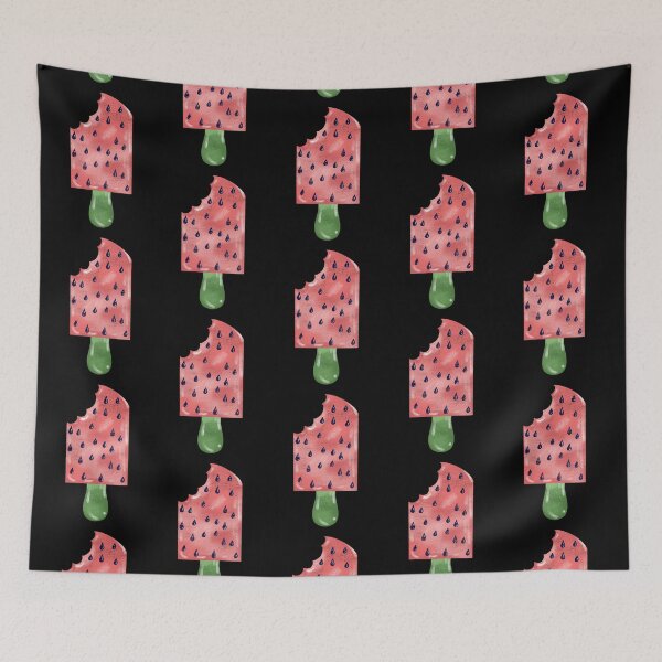 Item preview, Pink Watermelon With Black Background  designed and sold by missmann.