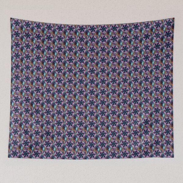 Item preview, Pink and White Triangles with kalidescope Bold Style Abstract Pattern 8 designed and sold by tranquilbeach.