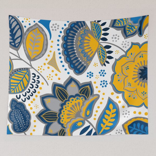 Item preview, blue and gold garden designed and sold by briegot.