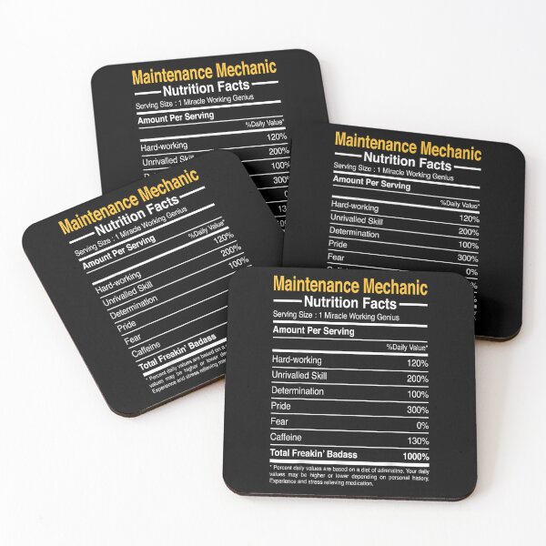 Item preview, Maintenance Mechanic Machinist Repairman Nutrition Facts designed and sold by Sarena84.