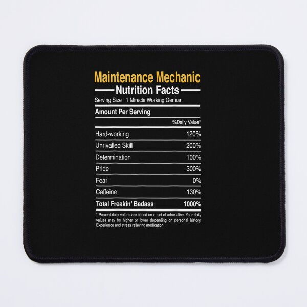Item preview, Maintenance Mechanic Machinist Repairman Nutrition Facts designed and sold by Sarena84.