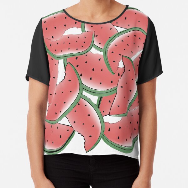 Summer Watermelon Chiffon Top