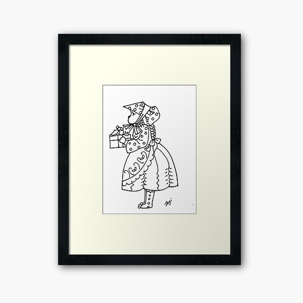 Little bonnet girl Framed Art Print