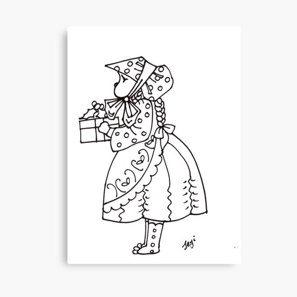 Little bonnet girl Canvas Print