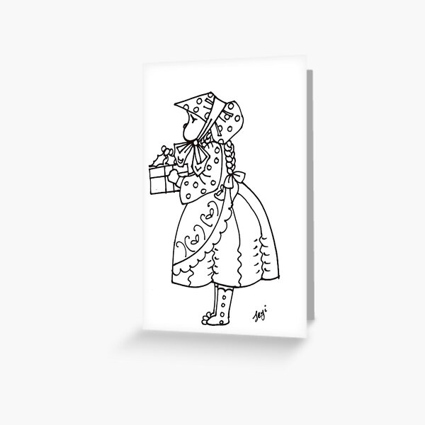 Little bonnet girl Greeting Card