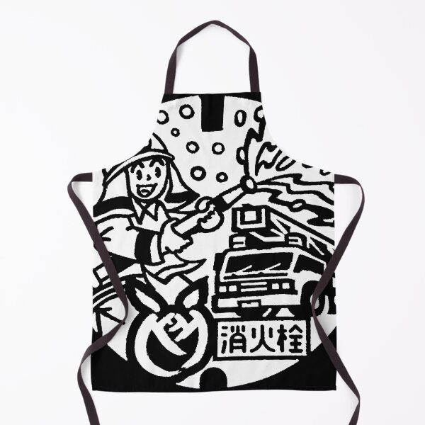 Item preview, Fireman spraying hose on manhole in Japan - white inverted designed and sold by mattraski.