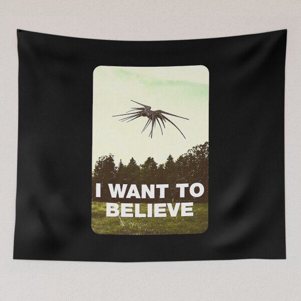 Item preview, I Want to Belive - UFO - Black - Sci-Fi designed and sold by Fenay Designs.