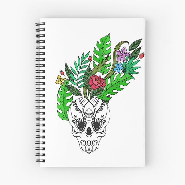 Item preview, skull with flowers designed and sold by KaterinaSan.