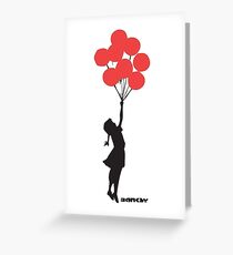 Banksy - Red Balloons Greeting Card