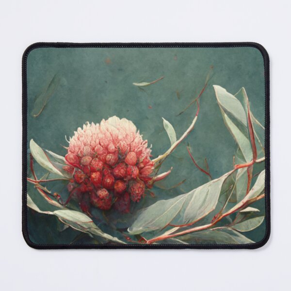 Item preview, Waratah flower and Eucalyptus leaves designed and sold by Sophos-AI-Art.