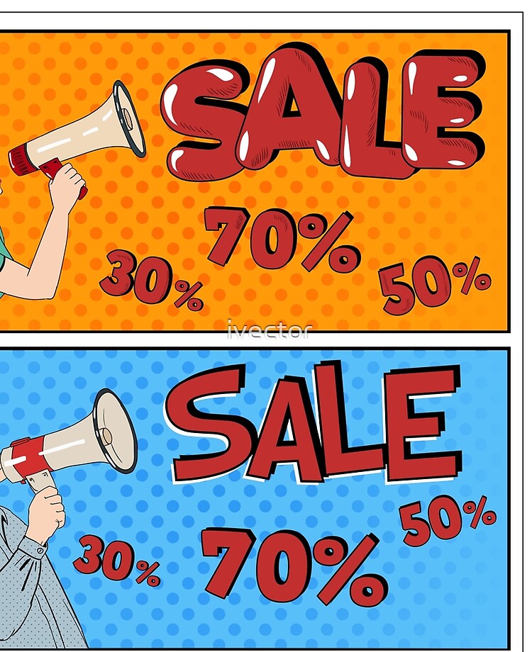 Deal of the day banner with megaphone icon design. Flat style
