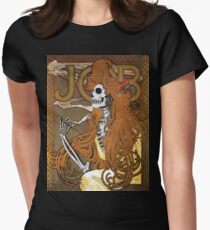 Alphonse Mucha - 'JOB' cigarette paper (1896) Skeleton Version Women's Fitted T-Shirt