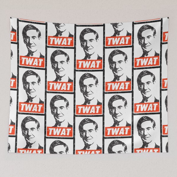 Item preview, Rees-Mogg Twat (White Worn Look) designed and sold by politicalamity.