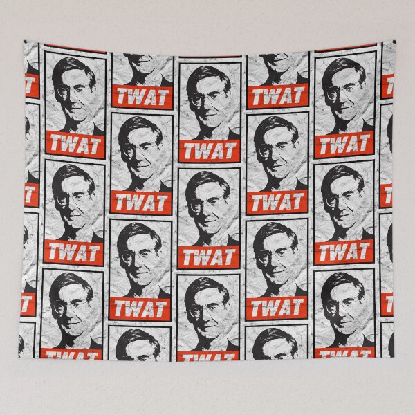 Item preview, Rees-Mogg Twat (Black Worn Look) designed and sold by politicalamity.