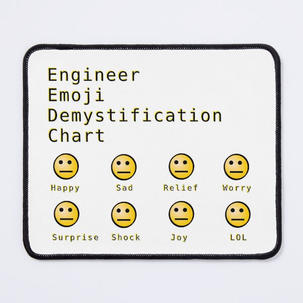 Item preview, Engineer Emoji Demystification Chart designed and sold by Sarcasmagic.
