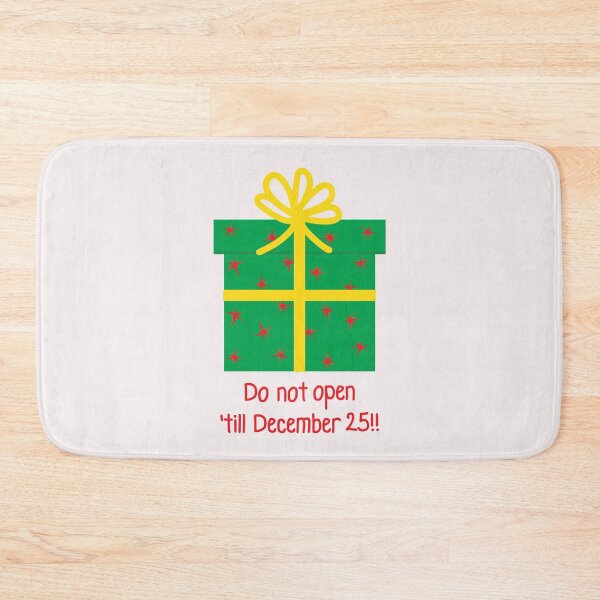 Item preview, Christmas green Present Gift Box with yellow Ribbon - Do not open 'till December 25th!! designed and sold by FrancesPoff.
