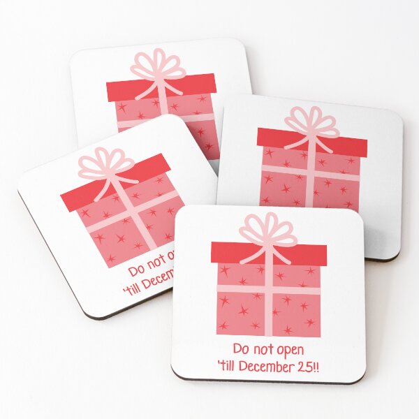 Item preview, Christmas red Present Gift Box with pink Ribbon - Do not open 'till December 25th!! designed and sold by FrancesPoff.