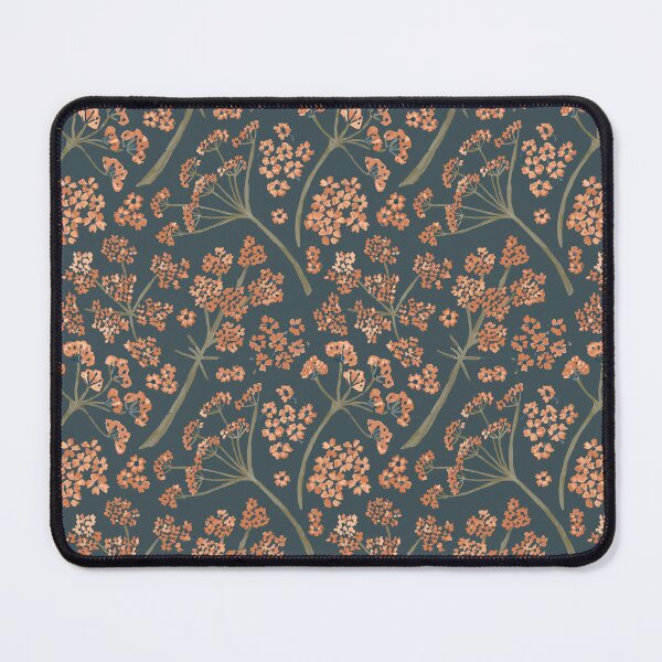 Item preview, Orange & Teal Watercolor Stem Caraway Floral Pattern designed and sold by StudioPosies.