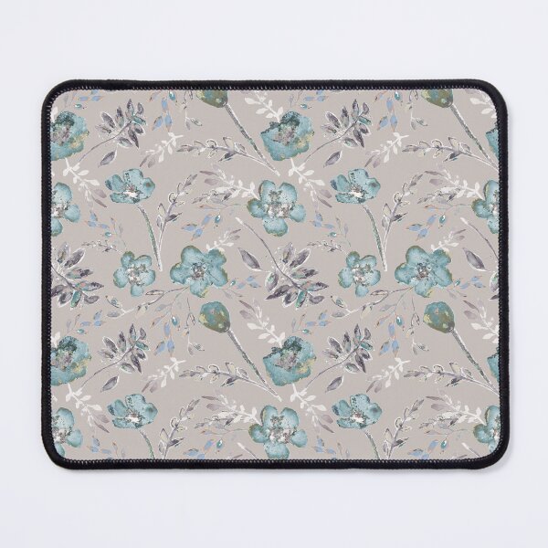 Item preview, Tan & Baby Blue Eyes Watercolor Floral Pattern designed and sold by StudioPosies.