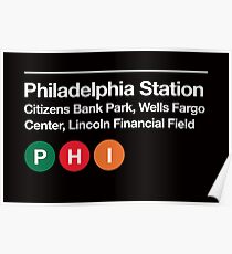 Philadelphia Pro Sports Venue Subway Sign Poster