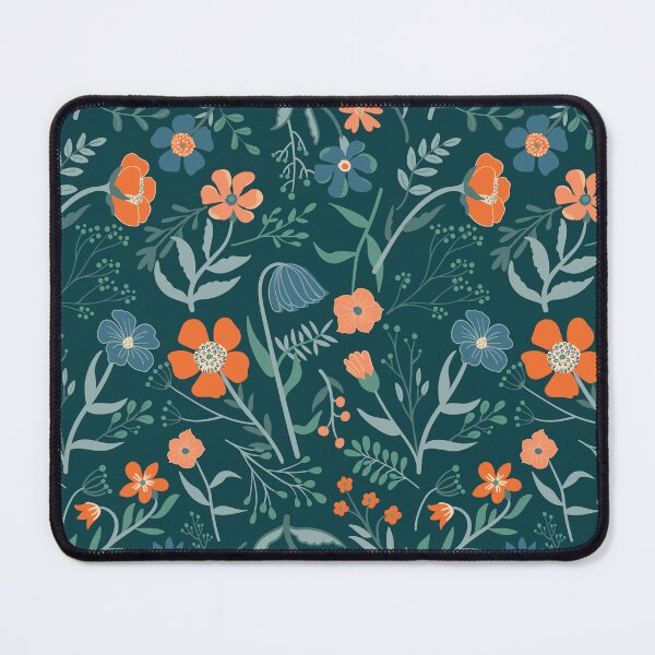 Item preview, Teal & Orange Botanical Garden Floral Print designed and sold by StudioPosies.