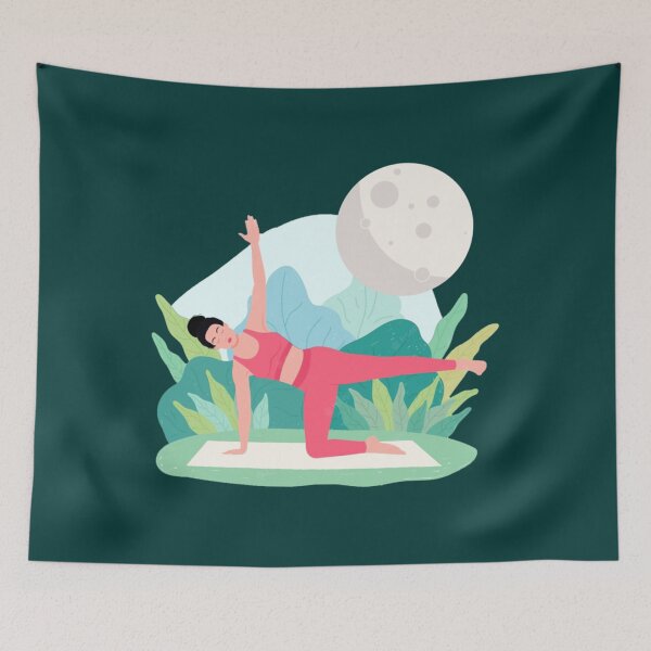 Item preview, Half moon yoga pose   designed and sold by BobbyWatkins.