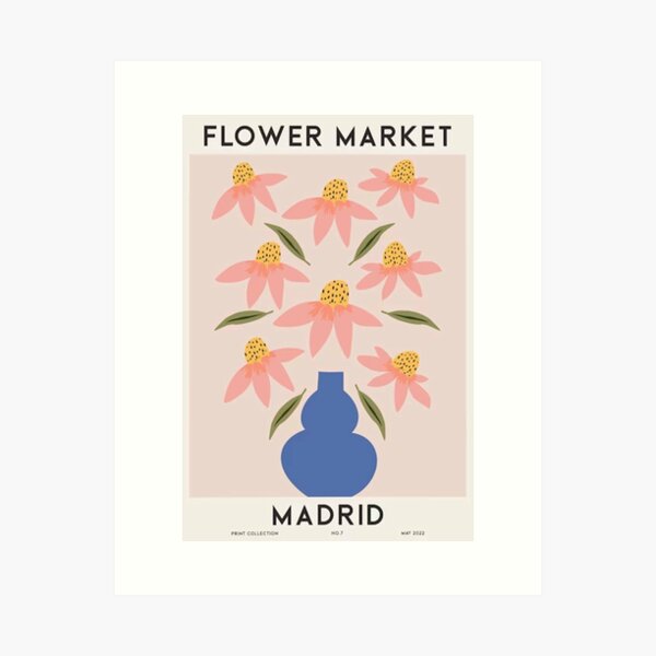Aperçu de l'œuvre Marché aux Fleurs Esthétique Madrid Coloré Botanique créée et vendue par phoebeclarks.