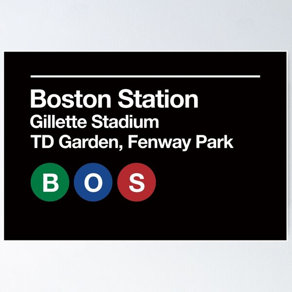 Item preview, Boston Pro Sports Venue Subway Sign designed and sold by phoneticwear.