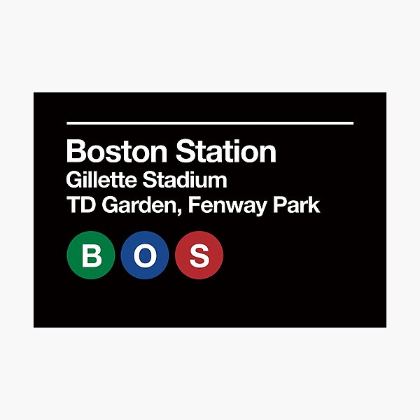 Boston Pro Sports Venue U-Bahn-Schild Fotodruck