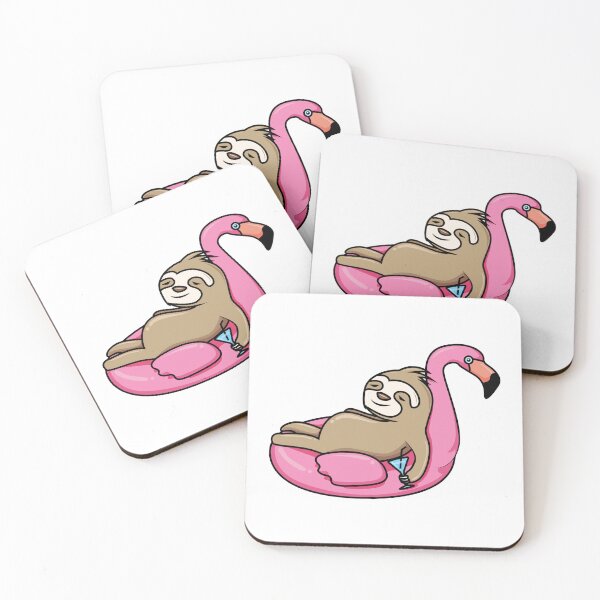 Item preview, Adorable Sloth Chilling On A Flamingo Float While Sipping A Beverage designed and sold by CreativeCranium.