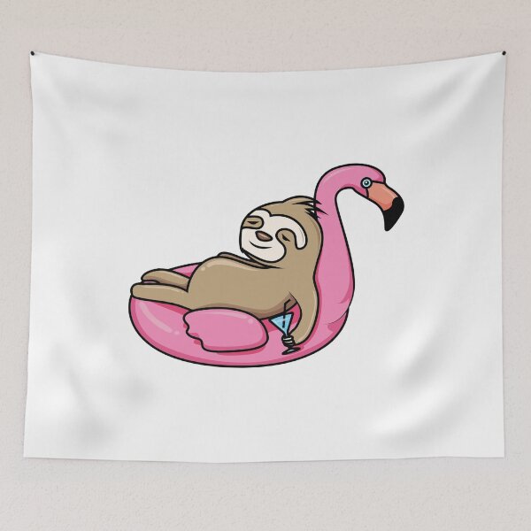 Item preview, Adorable Sloth Chilling On A Flamingo Float While Sipping A Beverage designed and sold by CreativeCranium.