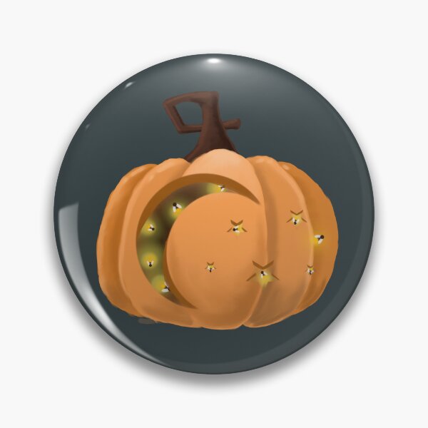 Item preview, Fall/ Halloween Moon and Stars Jack-O-Lantern Pumpkin Filled with Fireflies. designed and sold by LawsonFabrics.