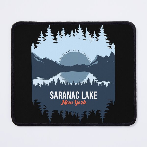Item preview, Saranac Lake New York Lake With Mountain And Pine Tree designed and sold by Friday NightCo.