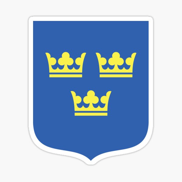 Item preview, Three Crowns, the Coat of Arms of Sweden, Yellow Print (Sveriges Tre Kronor)  designed and sold by Landskapsbutiken .com.