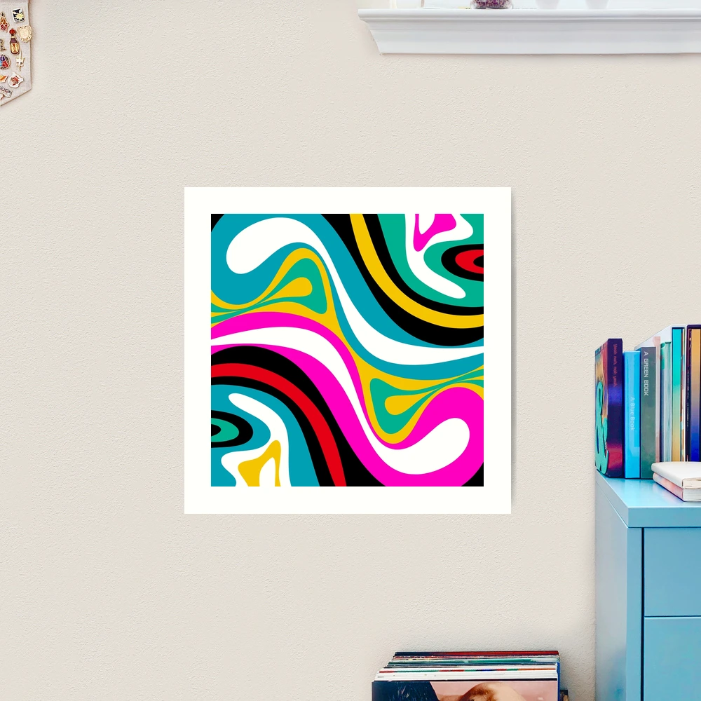 New Groove Retro Swirl Abstract Pattern in Bright 80s Colors