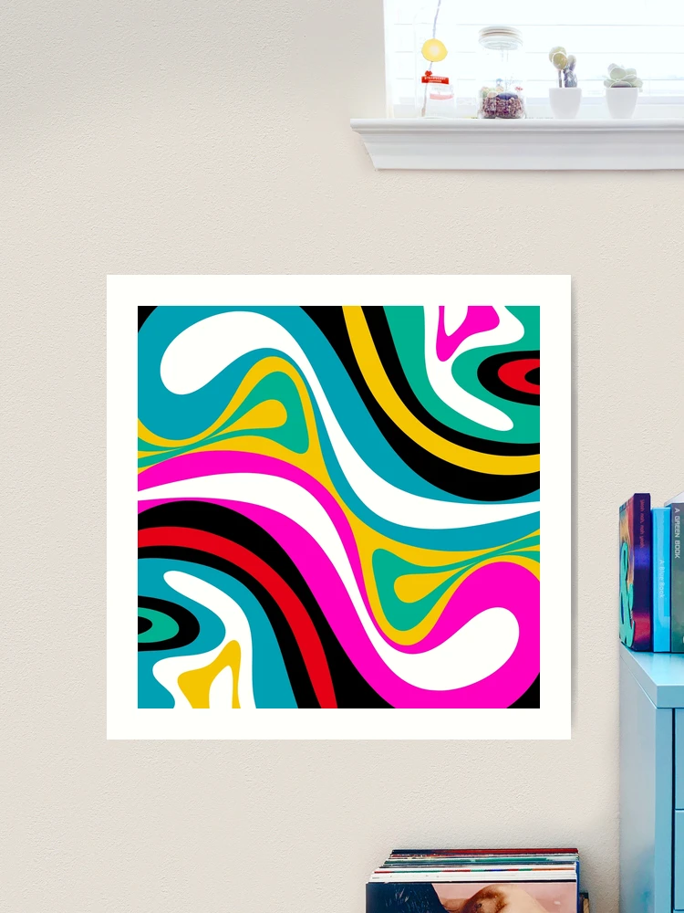 アート・デザイン・音楽 STYLE BOOK pattern and print New Groove Retro Swirl Abstract Pattern in Bright 80s Colors