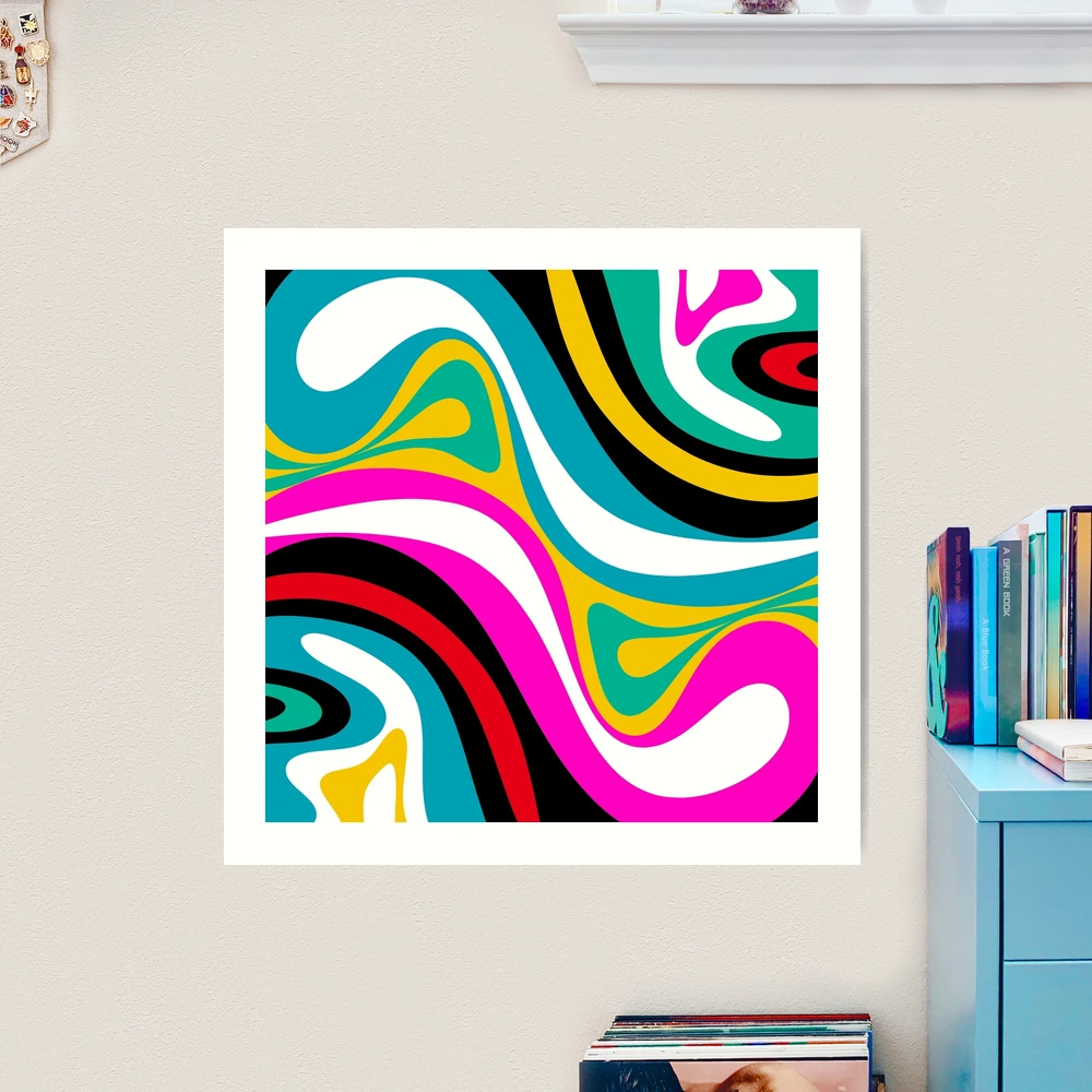 アート・デザイン・音楽 STYLE BOOK pattern and print New Groove Retro Swirl Abstract Pattern in Bright 80s Colors