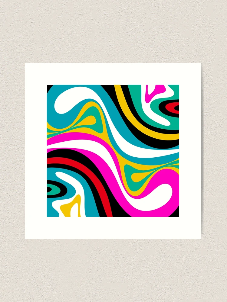 New Groove Retro Swirl Abstract Pattern in Bright 80s Colors