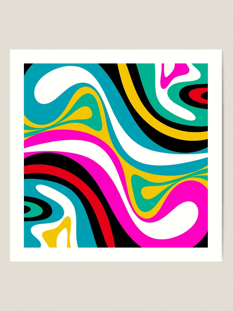 New Groove Retro Swirl Abstract Pattern in Bright 80s Colors