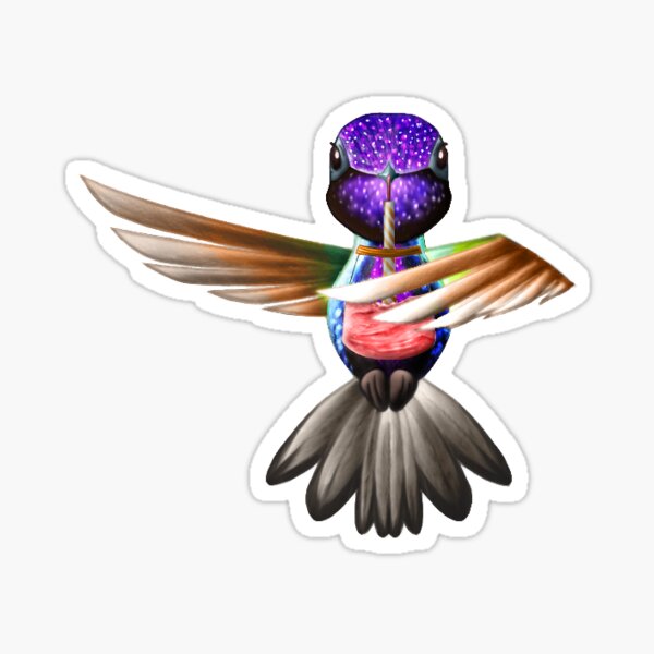 Velvet-Purple Coronet Hummingbird Version 001 Sticker