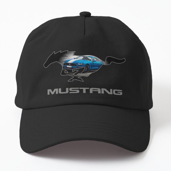 Aperçu de l'œuvre Conception de l'emblème du logo Ford Mustang GT (bleu sur noir) créée et vendue par TheCartist.