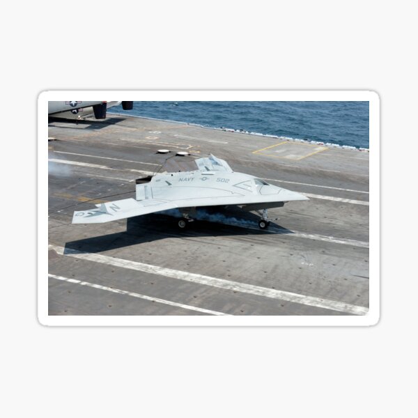 Item preview, An X-47B Unmanned Combat Air System makes an arrested landing. designed and sold by StocktrekImages.